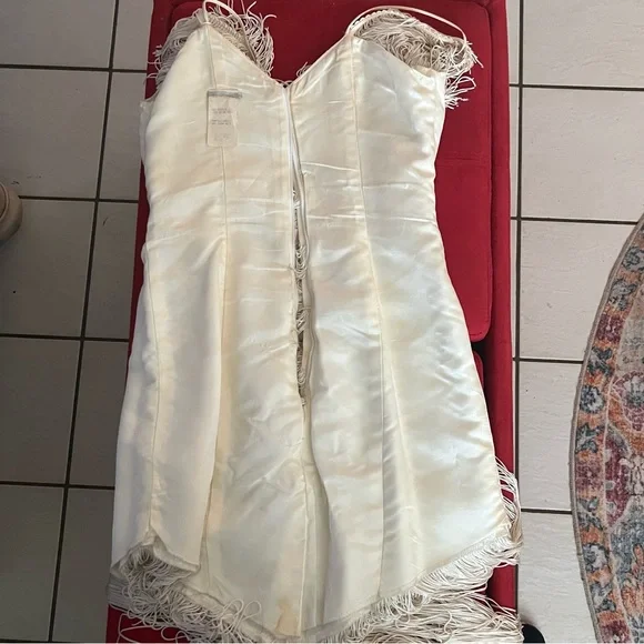 Ivory Fringe Slip Dress - Picture 12 of 16